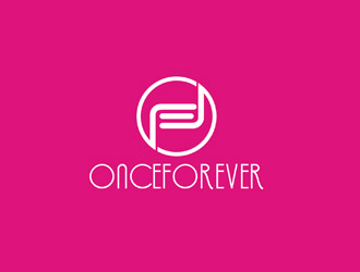 郭慶忠的英文:onceforever  +中文:萬姿艾唯logo設(shè)計