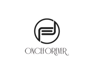郭慶忠的英文:onceforever  +中文:萬姿艾唯logo設(shè)計
