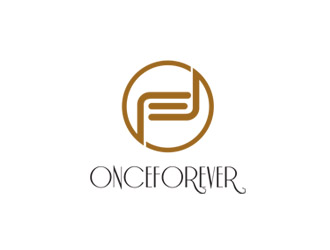 郭慶忠的英文:onceforever  +中文:萬姿艾唯logo設(shè)計