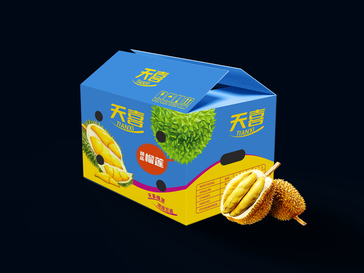 精品榴蓮?fù)獍b箱設(shè)計(jì)logo設(shè)計(jì)