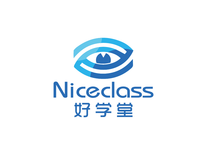楊忠的英文名字是“Niceclass ”，中文名字是“好學堂”logo設計